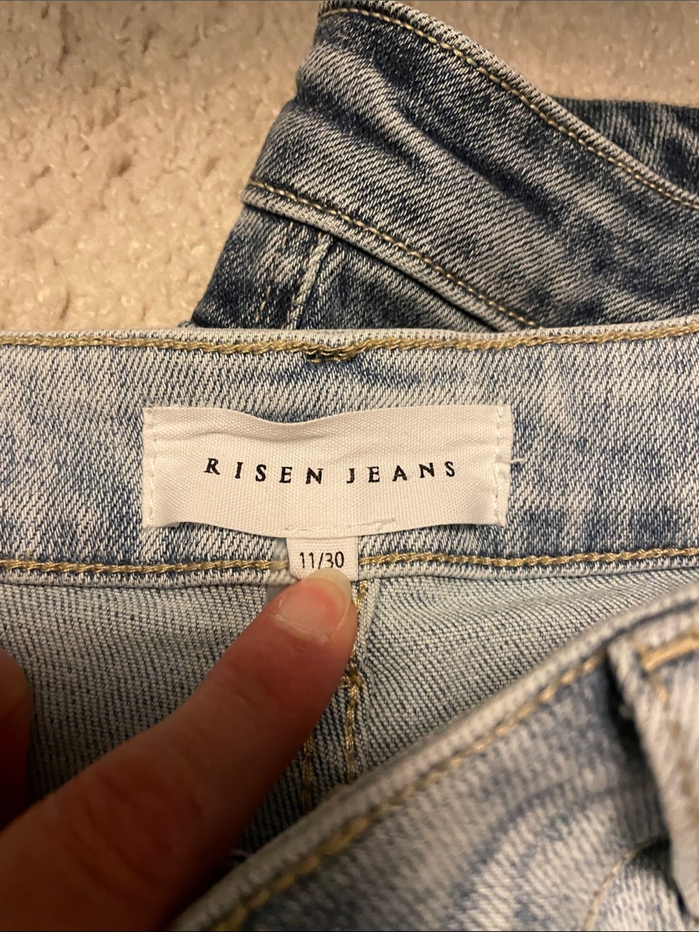 Wide Leg Cargo Jeans in Light Blue - Picture 2 of 8